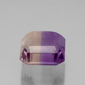 Ametrino bicolor natural de 4,74 ct, corte esmeralda, VVS-VS