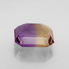 Ametrino bicolor natural de 9,00 ct, corte esmeralda, VVS-VS