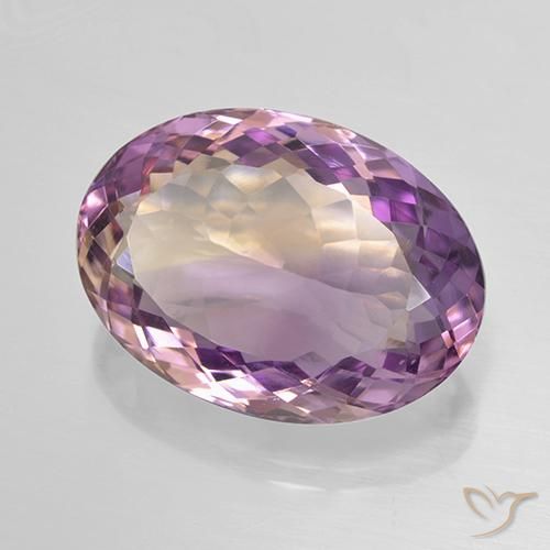 Ametrino Bicolor natural de 13.95 ct, Ovalada, VVS