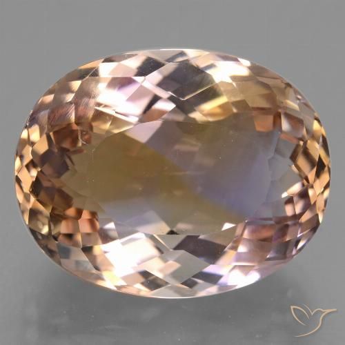 ametrino Bicolor natural de 24.62 ct, Corte Óvalo, VVS