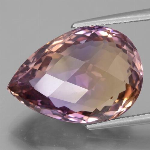 ametrino Bicolor natural de 21.65 ct, En forma de pera, VVS