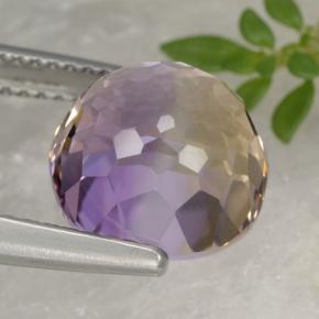 Ametrino bicolor natural de 5,22 ct, corte óvalo, VVS
