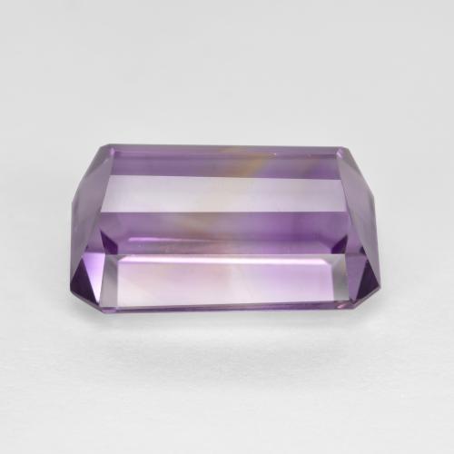 ametrino Bicolor natural de 8.57 ct, corte esmeralda, VS