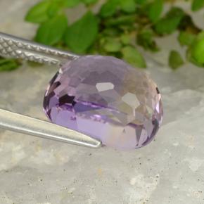 Ametrino bicolor natural de 4,48 ct, corte cojín, VVS-VS