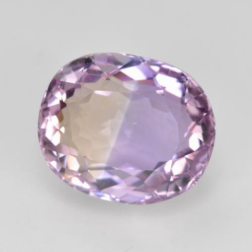 Ametrino bicolor natural de 4,58 ct, corte óvalo, VVS