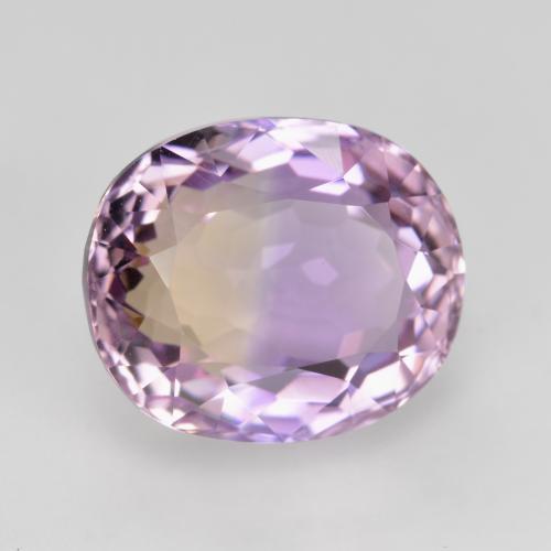 Ametrino bicolor natural de 4,58 ct, corte óvalo, VVS