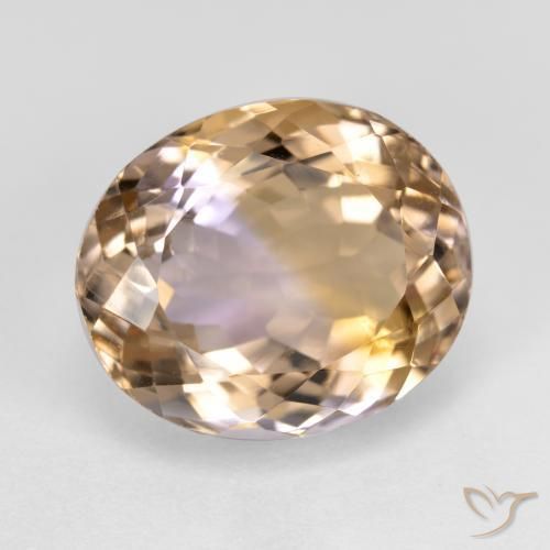 ametrino Bicolor natural de 8.76 ct, Corte Óvalo, VVS