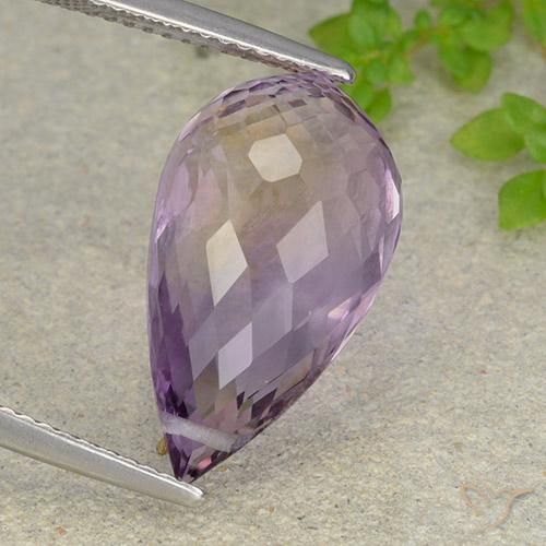 Ametrino Bicolor natural de 10.55 ct, Corte Briolette, VVS