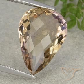 Ametrino Bicolor natural de 7.02 ct, En forma de pera, VVS