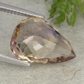 Ametrino Bicolor natural de 7.02 ct, En forma de pera, VVS
