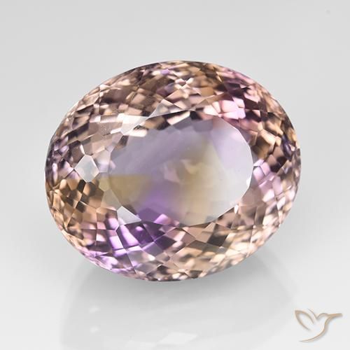 Ametrino Bicolor natural de 17.07 ct, Ovalada, VVS-VS