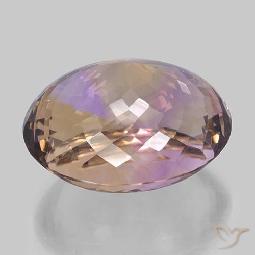 Ametrino Bicolor natural de 52.90 ct, Ovalada, VVS