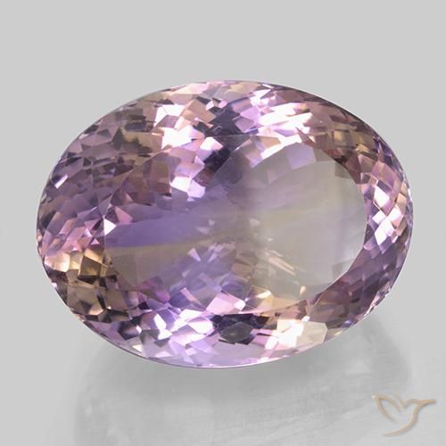 Ametrino Bicolor natural de 46.77 ct, Ovalada, VVS