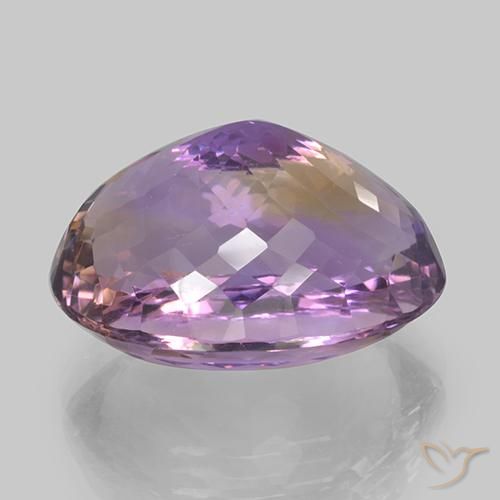Ametrino Bicolor natural de 46.77 ct, Ovalada, VVS