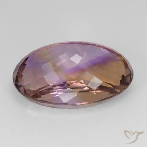 Ametrino Bicolor natural de 33.42 ct, Ovalada, VVS