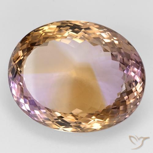 Ametrino Bicolor natural de 45.17 ct, Ovalada, IF