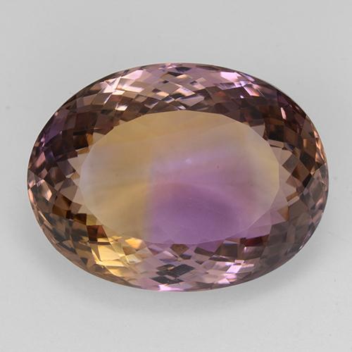 Ametrino bicolor natural de 29,93 ct, corte óvalo, IF