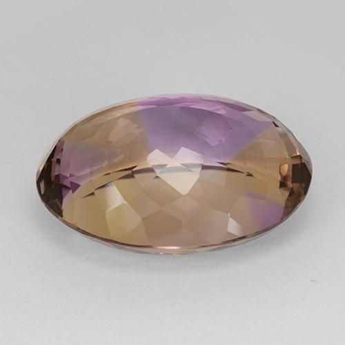 Ametrino bicolor natural de 29,93 ct, corte óvalo, IF