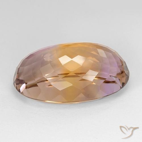 Ametrino Bicolor natural de 30.84 ct, Ovalada, VVS