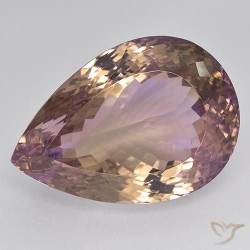 87.33ct Natural Bicolor ametrino, En forma de pera, VVS
