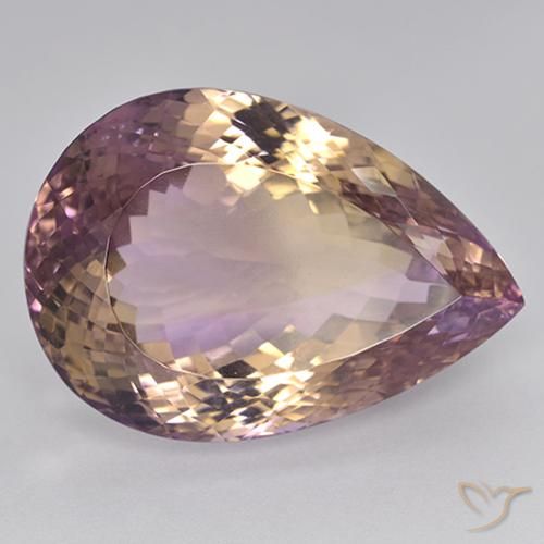 Ametrino Bicolor natural de 87.33 ct, En forma de pera, VVS