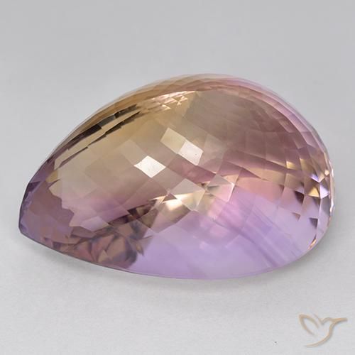Ametrino Bicolor natural de 87.33 ct, En forma de pera, VVS
