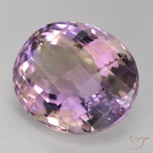 Ametrino Bicolor natural de 15.88 ct, Ovalada, VS