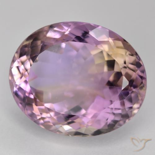 Ametrino Bicolor natural de 19.64 ct, Ovalada, VS
