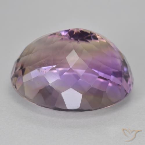 Ametrino Bicolor natural de 19.64 ct, Ovalada, VS