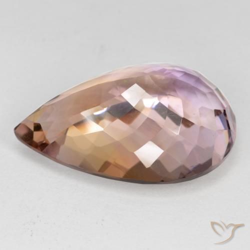 Ametrino Bicolor natural de 17.76 ct, En forma de pera, VS