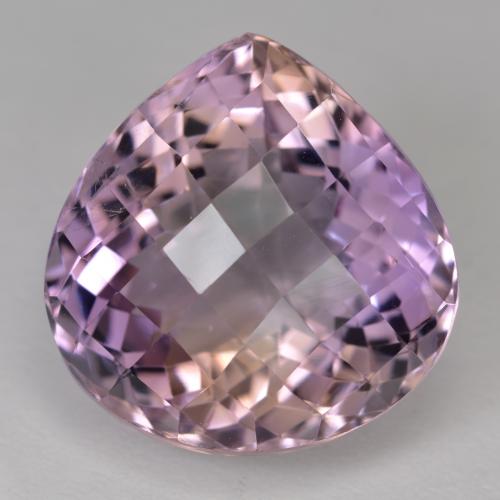 Ametrino bicolor natural de 19,34 ct, en forma de pera, VS