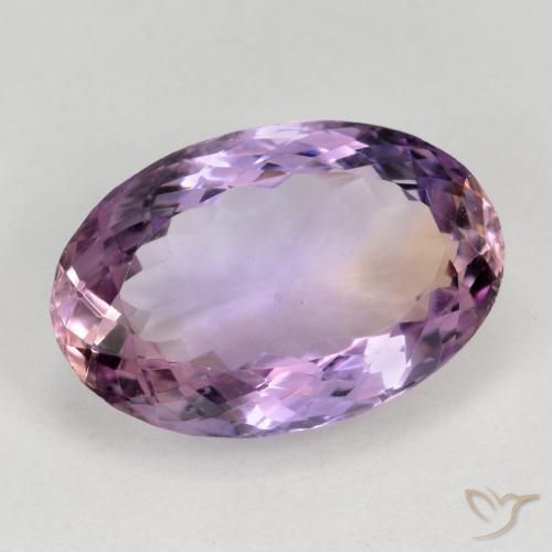 Ametrino Bicolor natural de 12.84 ct, Ovalada, VVS-VS