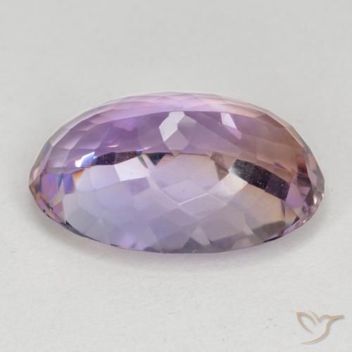 Ametrino Bicolor natural de 12.84 ct, Ovalada, VVS-VS