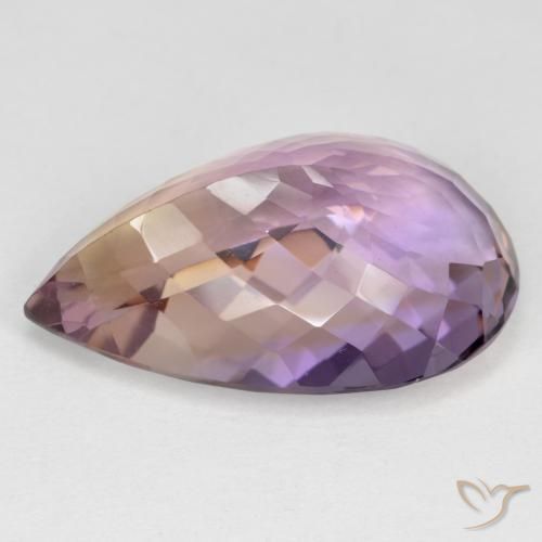 Ametrino Bicolor natural de 23.98 ct, En forma de pera, VVS