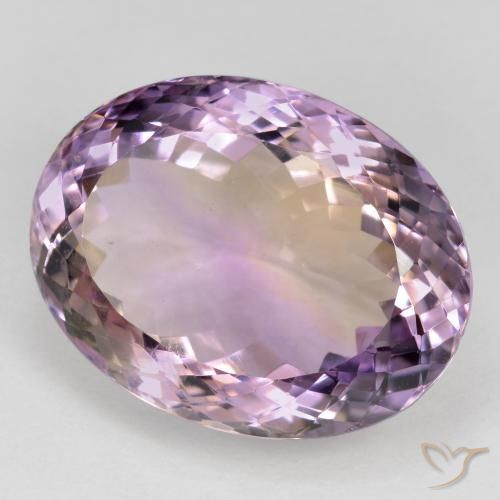 Ametrino Bicolor natural de 28.90 ct, Ovalada, VVS-VS