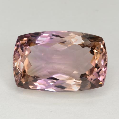 Ametrino bicolor natural de 12,72 ct, corte cojín, VVS