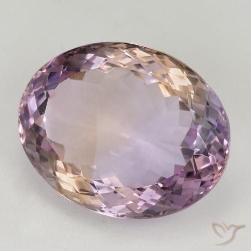 Ametrino Bicolor natural de 20.51 ct, Ovalada, VVS