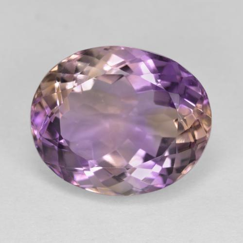 ametrino Bicolor natural de 8.10 ct, Corte Óvalo, VVS