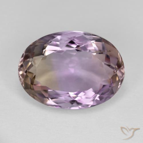 Ametrino bicolor natural de 6,49 ct, corte óvalo, VVS-VS