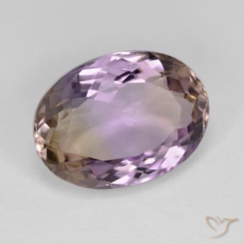 Ametrino bicolor natural de 6,49 ct, corte óvalo, VVS-VS
