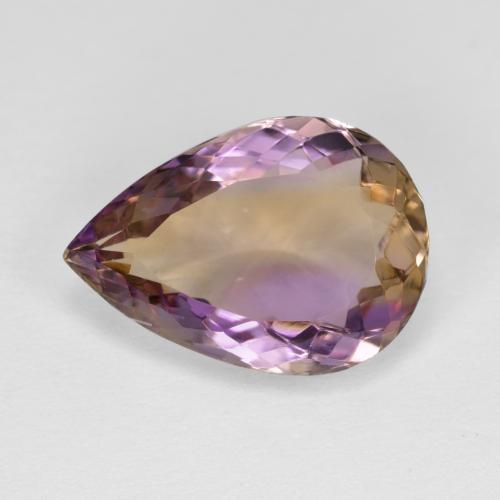 ametrino Bicolor natural de 5.46 ct, En forma de pera, VVS