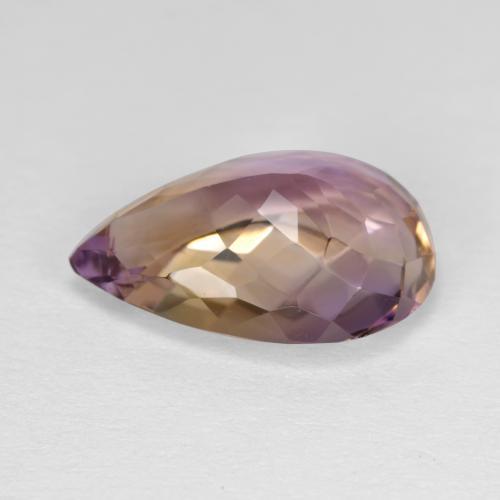ametrino Bicolor natural de 5.46 ct, En forma de pera, VVS
