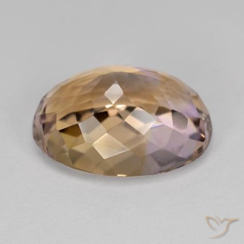 Ametrino Bicolor natural de 8.44 ct, Ovalada, VVS