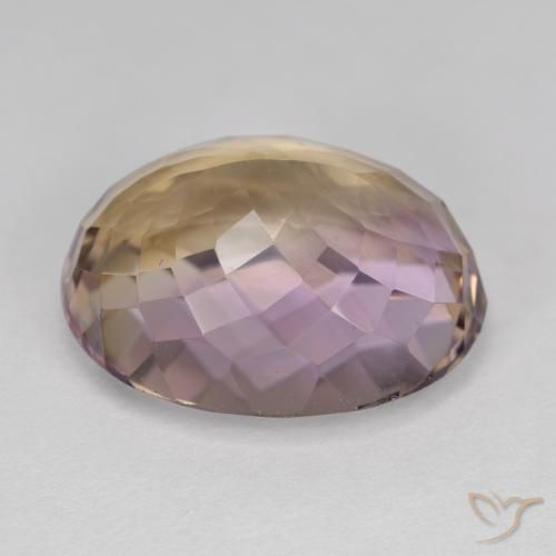 Ametrino Bicolor natural de 12.67 ct, Ovalada, VVS