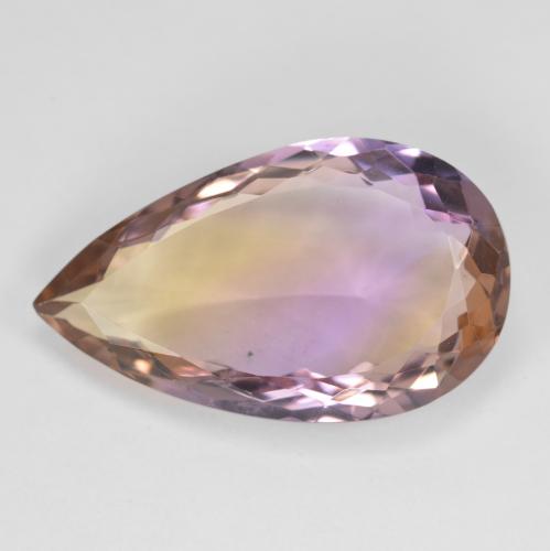 ametrino Bicolor natural de 11.88 ct, En forma de pera, VS