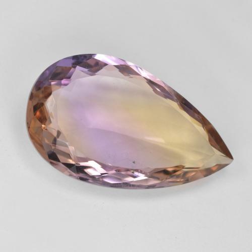 ametrino Bicolor natural de 11.88 ct, En forma de pera, VS