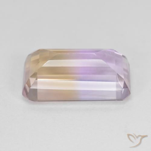 Ametrino Bicolor natural de 7.02 ct, Corte Octágono / Esmeralda, VS