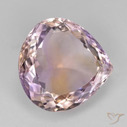 Ametrino Bicolor natural de 13.86 ct, En forma de pera, VS