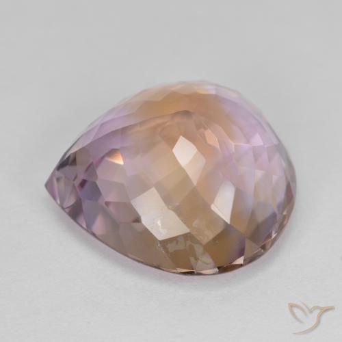 Ametrino Bicolor natural de 13.86 ct, En forma de pera, VS
