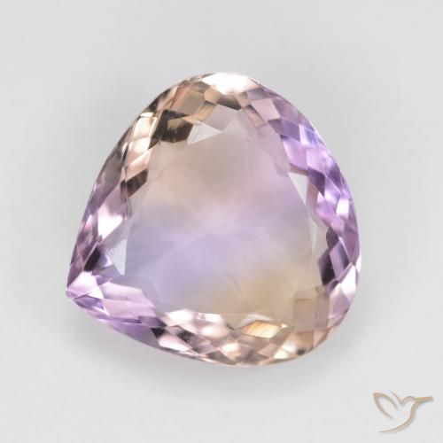 Ametrino bicolor natural de 6,23 ct, en forma de pera, VS